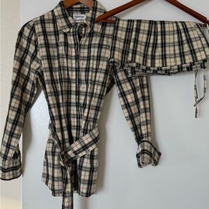Damson Madder Beige Plaid Button-Down Shirt